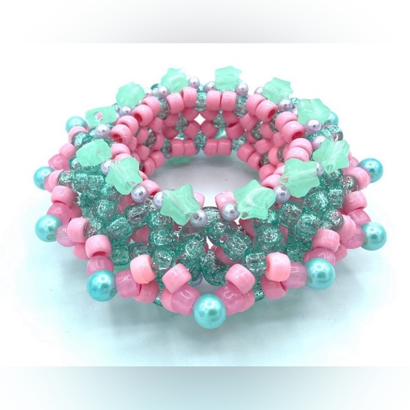 ❌SOLD❌ “Star Mint” Custom 3D UFO Kandi Cuff Bracelet - Picture 3 of 3
